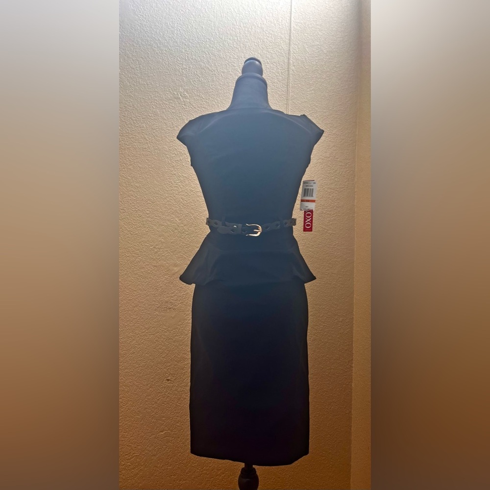 XOXO Fitted Black Dress with Belt Brand New